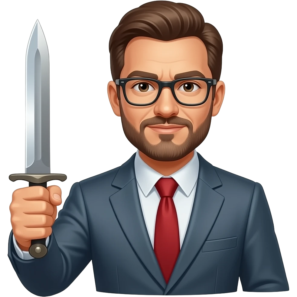 A man holding a dagger emoji