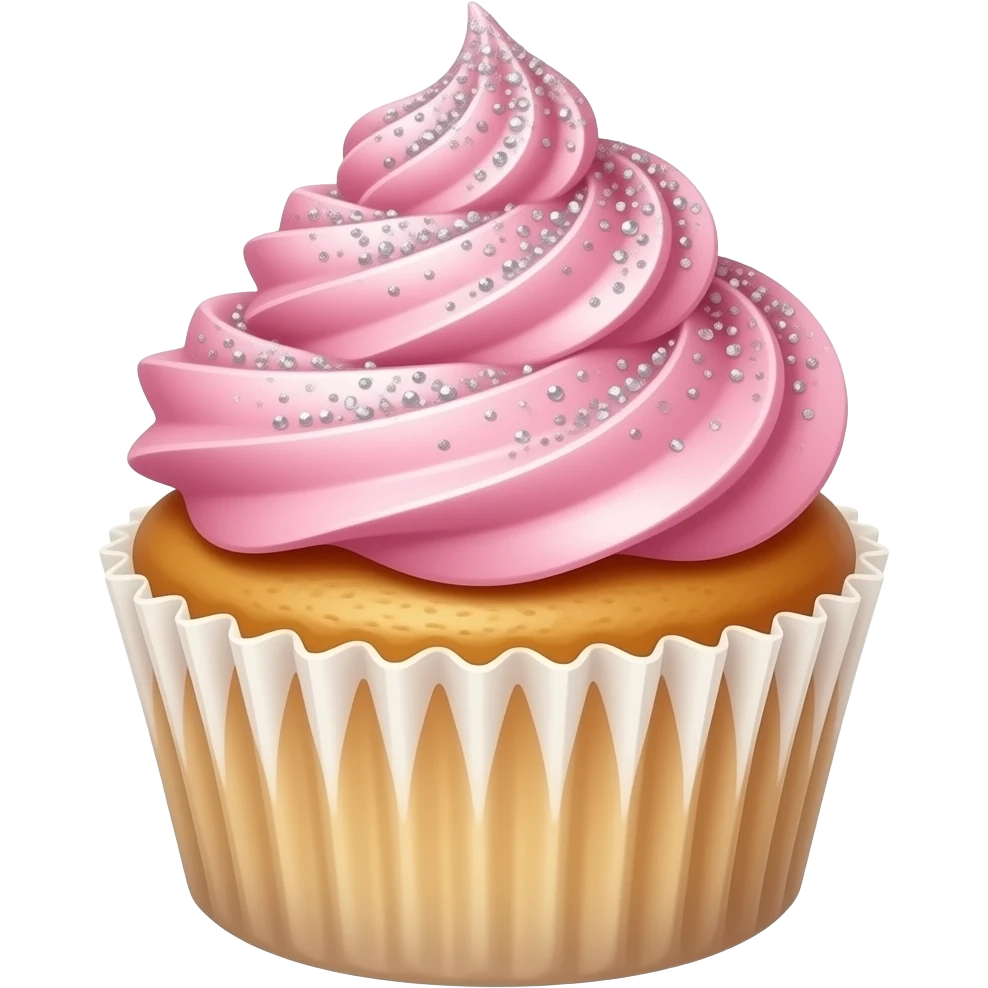 Cupcake with pink icing emoji