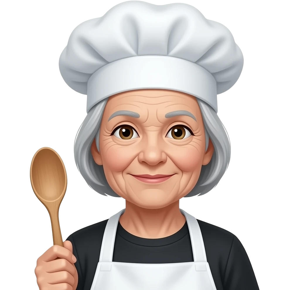 old lady chef close up emoji