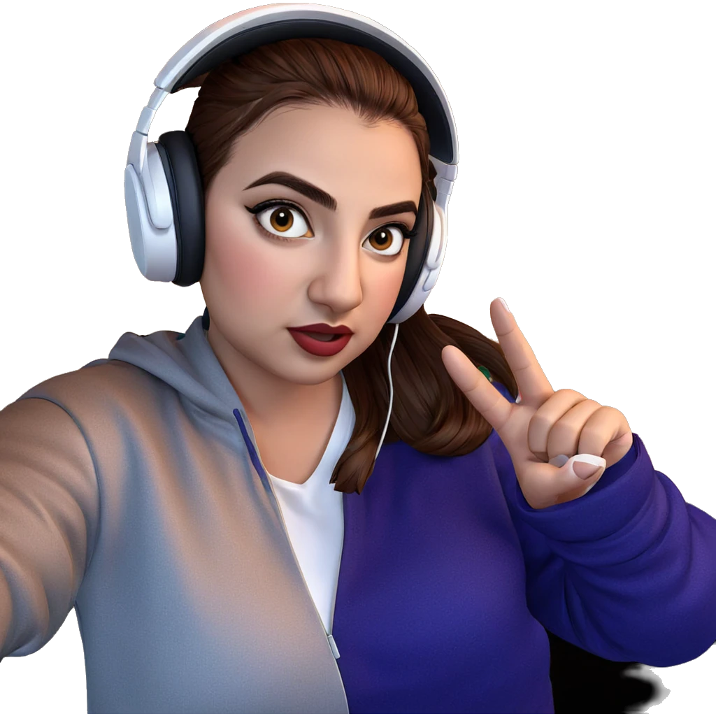 girl in headphones looking good emoji