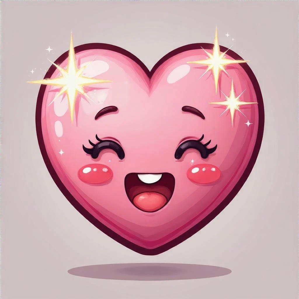 pink heart emoji with sparkles emoji