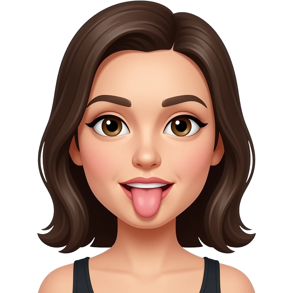 Une femme avec une bite dans la bouche emoji