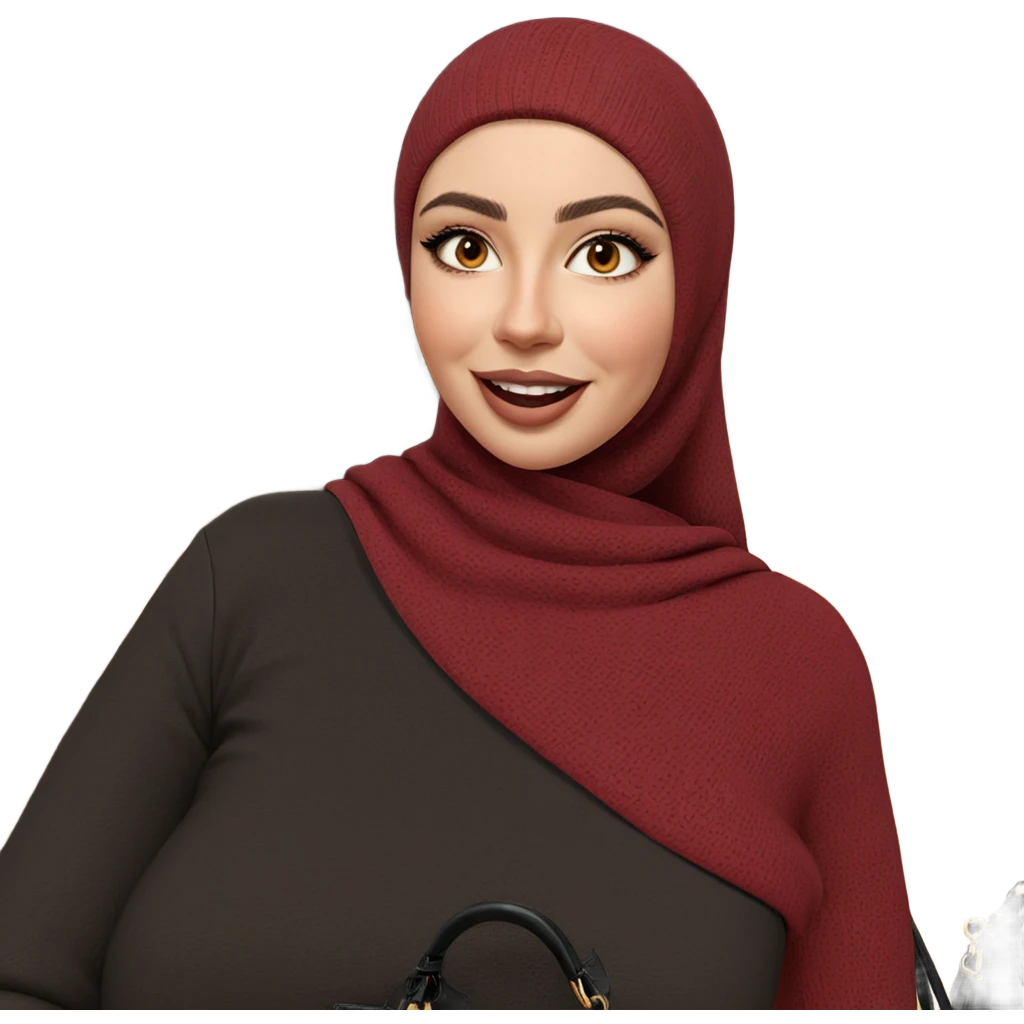 smiling girl with handbag emoji