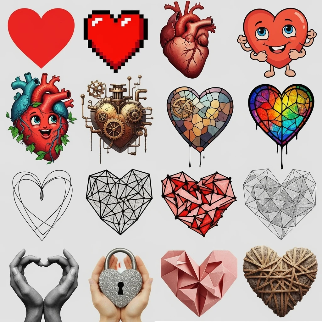 show more heart styles emoji