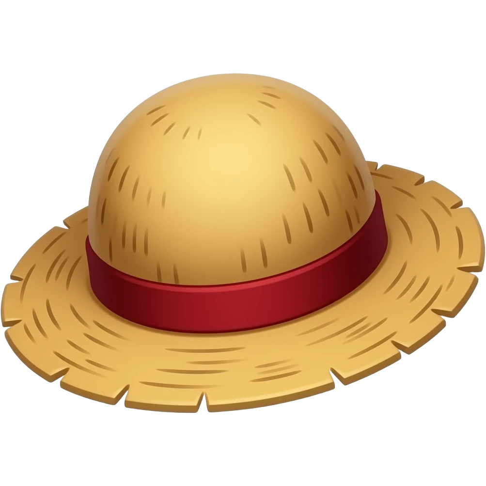 Wide Luffy straw hat emoji