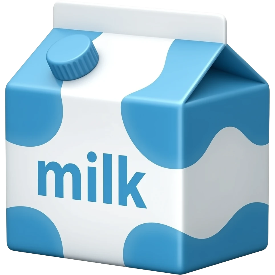 علبه لبن  مكتوب عليها mIlk emoji