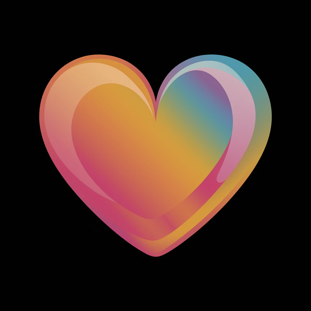 heart with a holographic effect emoji