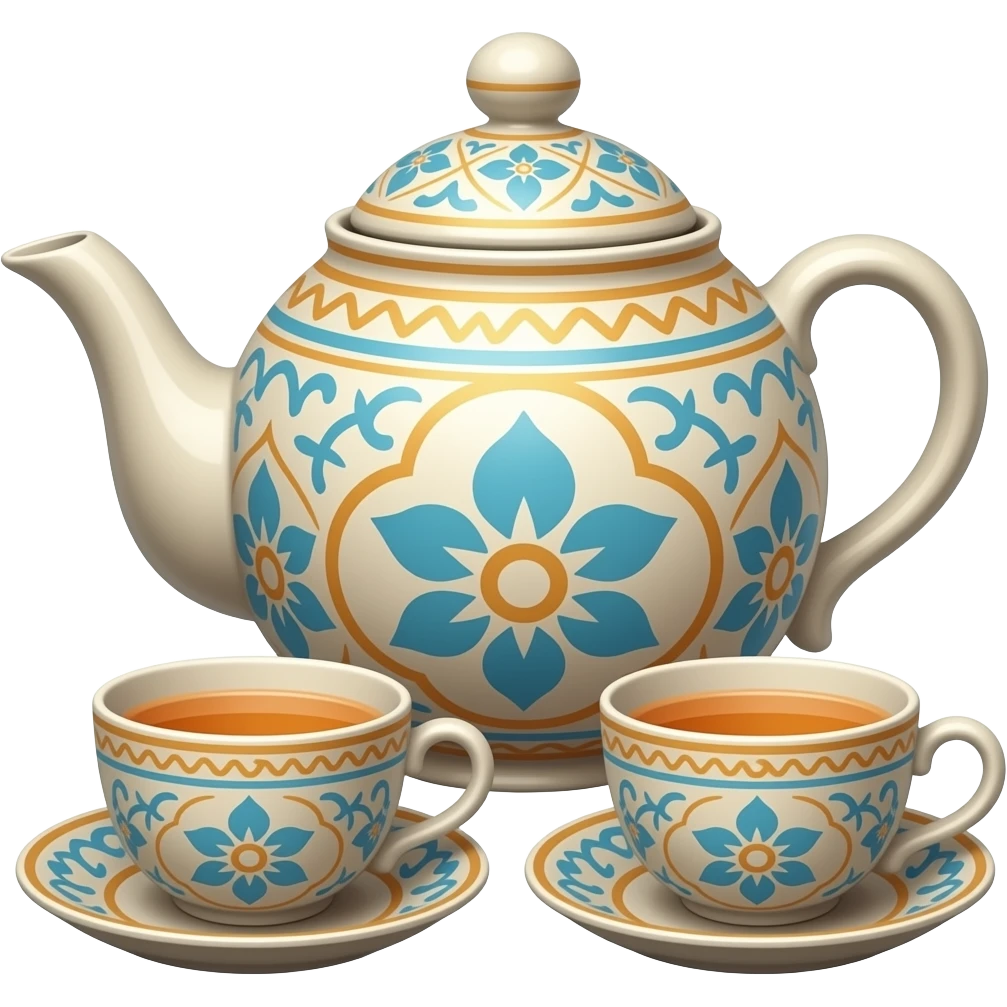 Oriental things tea set emoji