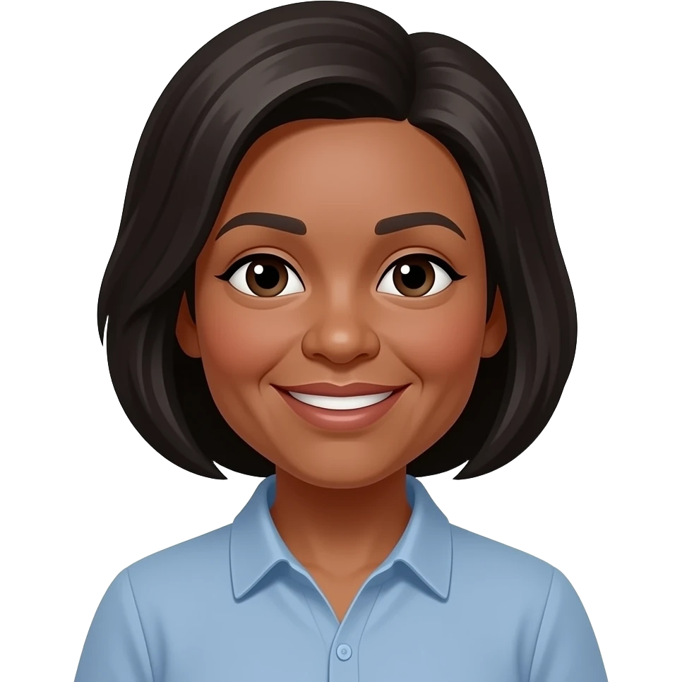 female, early 60s, round face, african decent emoji