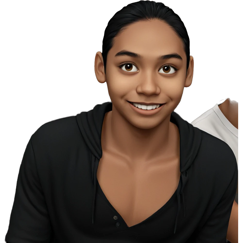 smiling boy with black hair emoji