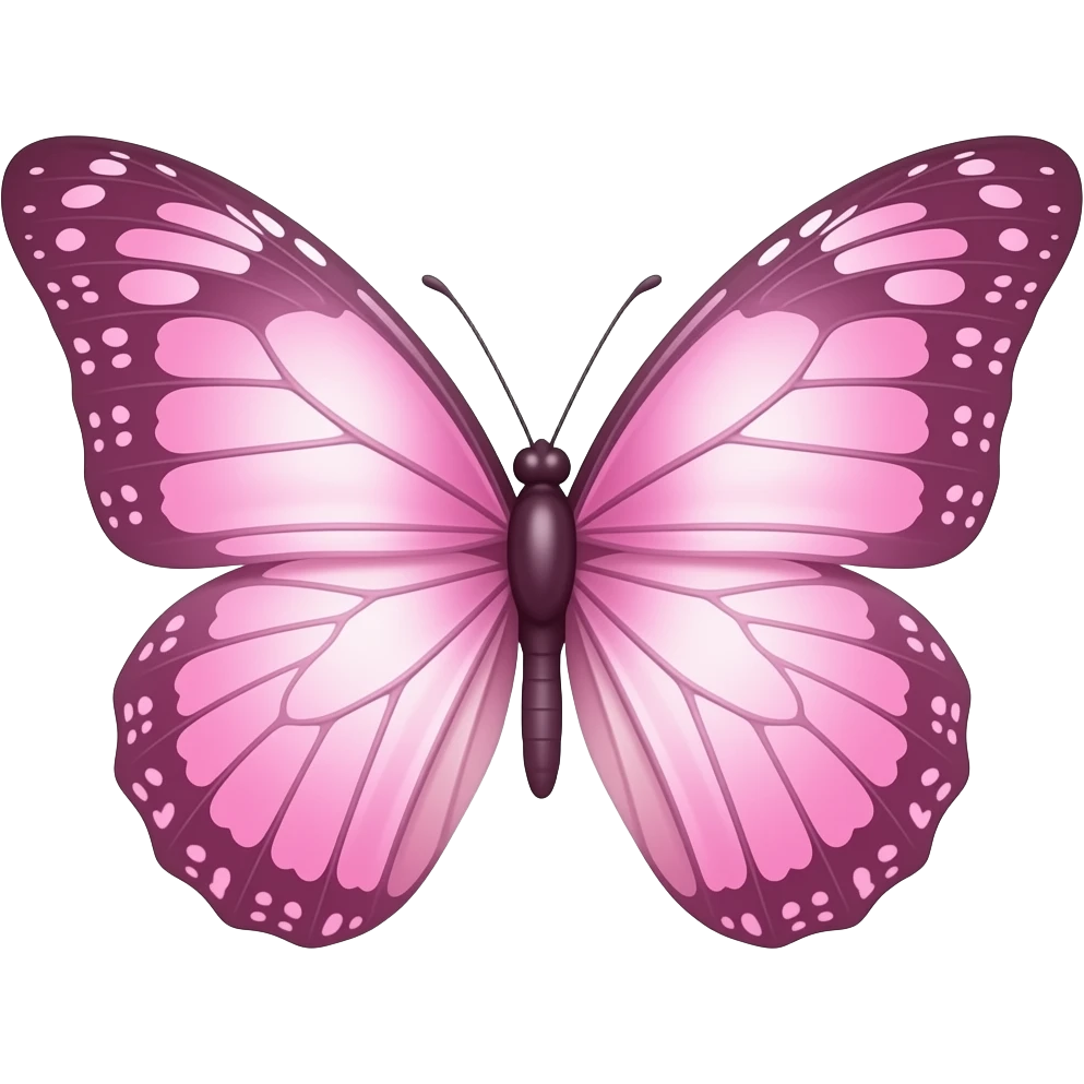 Glowy baby pink butterfly emoji