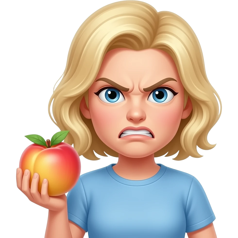 🍑 =👱🏼 =  😡 emoji