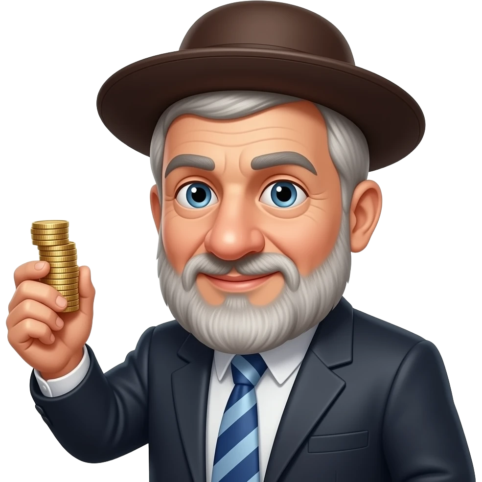 jewish man with big nose holding coins emoji