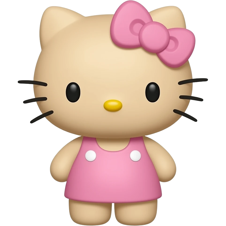 Light Tan hello kitty with pale pink bow emoji