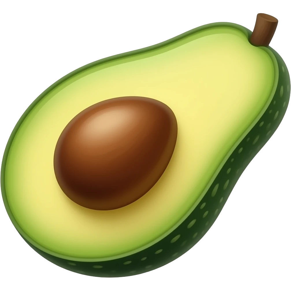 Create 2 avocado emojis,  and 1 without emoji
