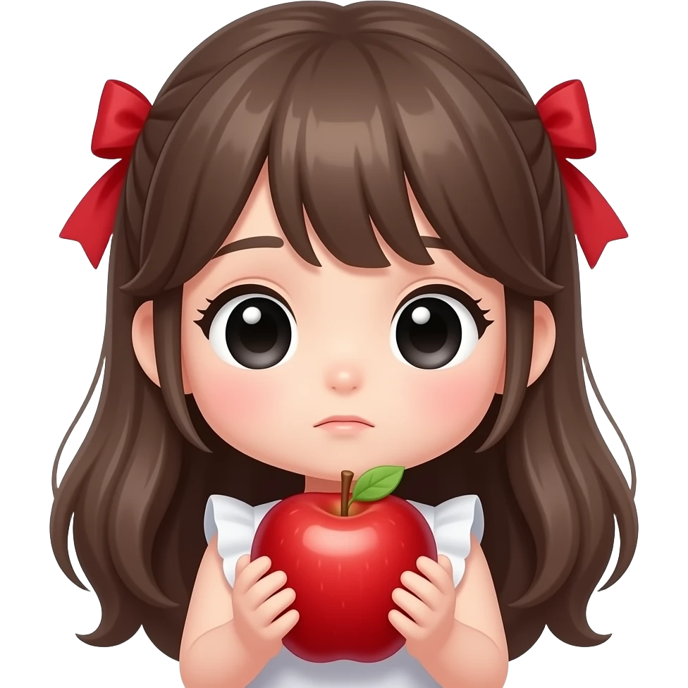 Kawaii envy apple black eyes emoji