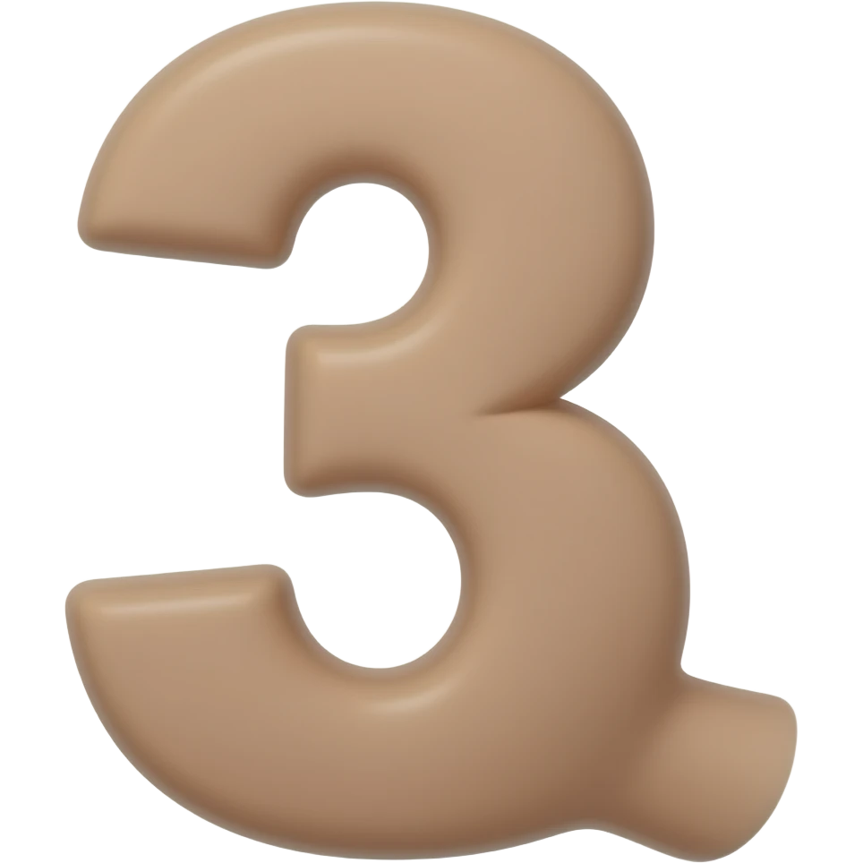 Uma mão fazendo o número 3 emoji