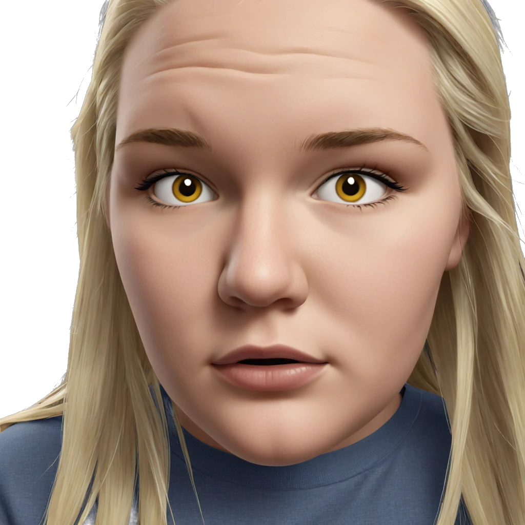 blonde girl portrait looking viewer emoji