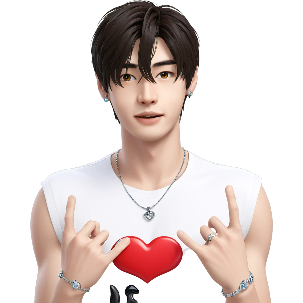 heartfelt male portrait with jewelry emoji