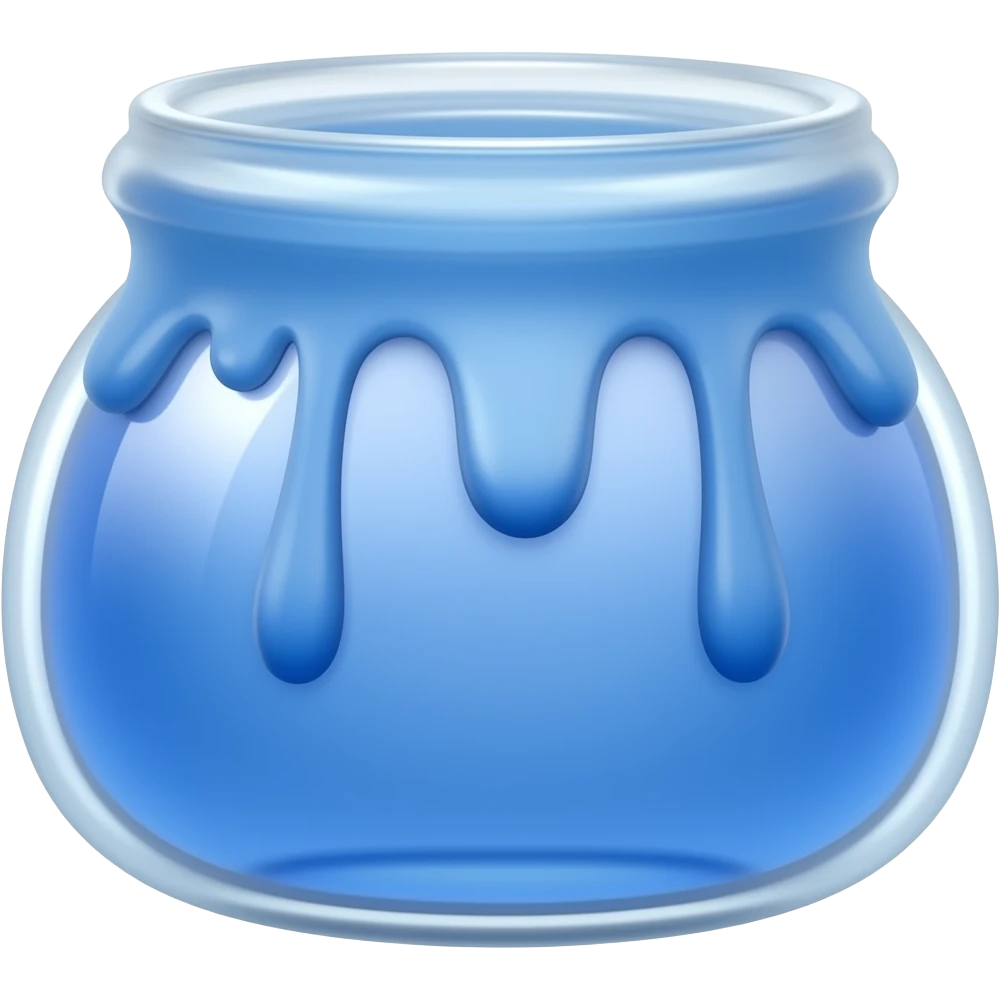 Blue honey pot with glossy blueberry syrup emoji