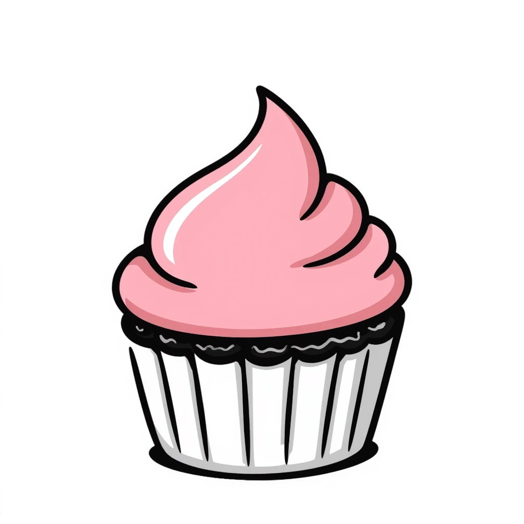cupcake with pink icing emoji