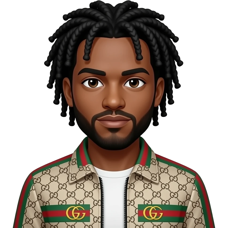 African American man with dreads and in gucci jacket emoji