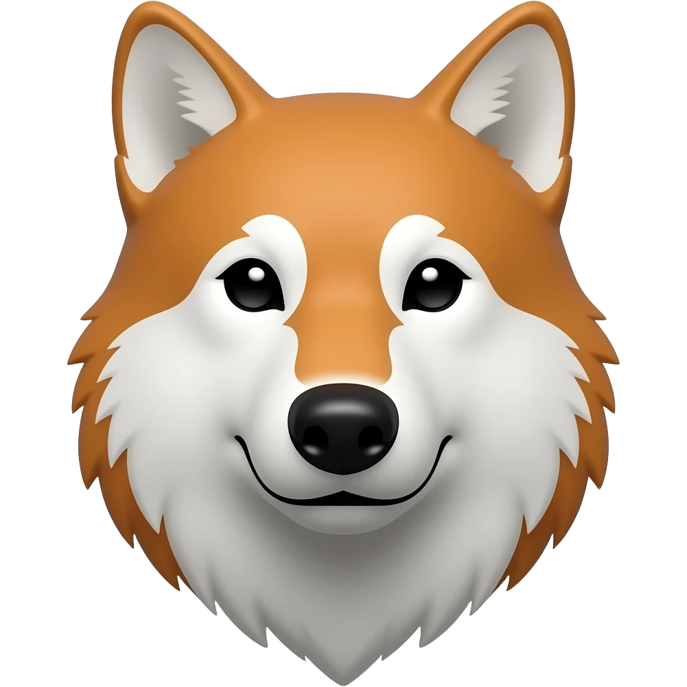 orange grey and white wolf head and neck emoji