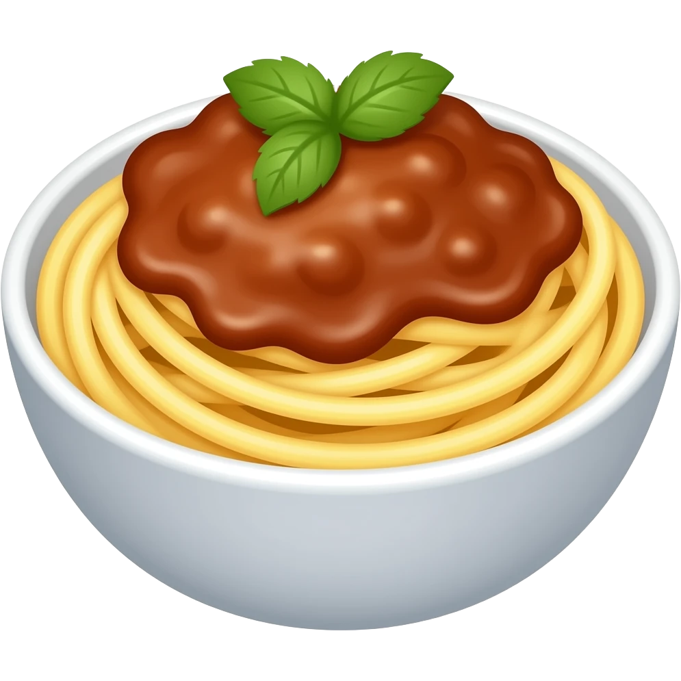 tagliatelle bolognese in a bowl emoji