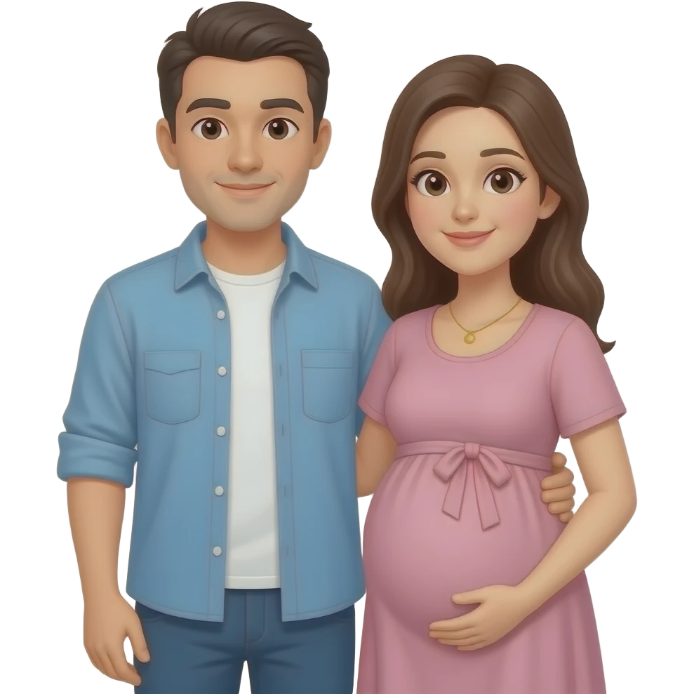 Hombre con mujer embarazada emoji