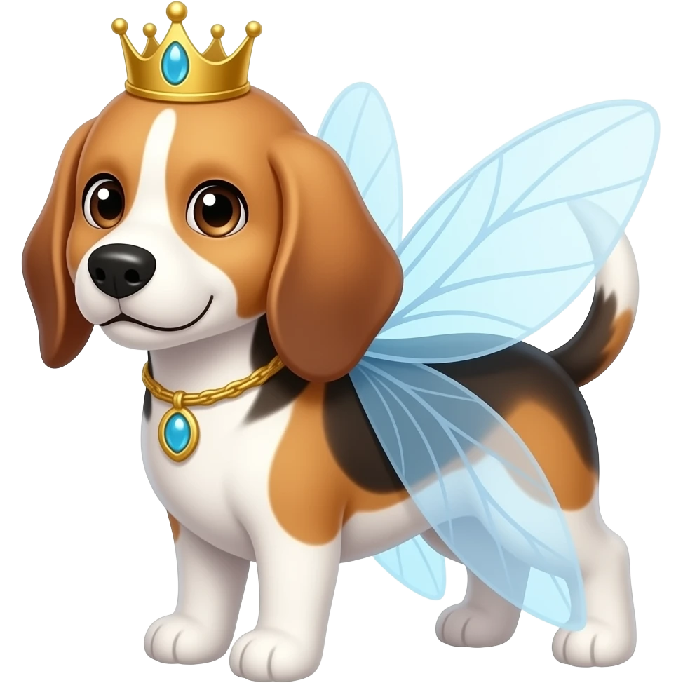 Beagle fairy princess emoji