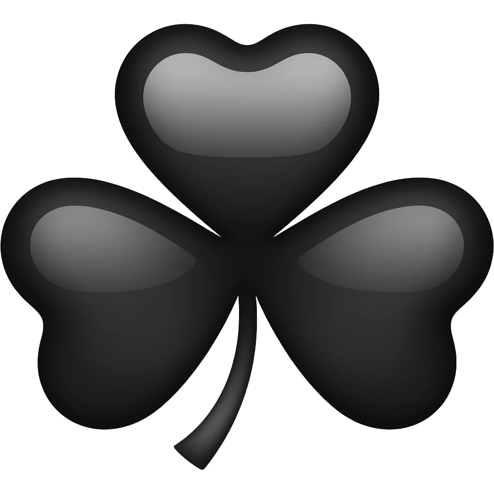 Trébol 5 hojas negro 5 hojas emoji