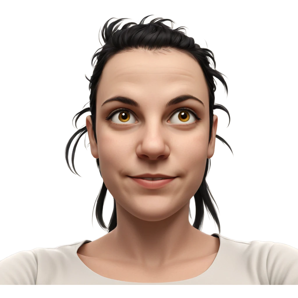 smiling girl in black shirt emoji