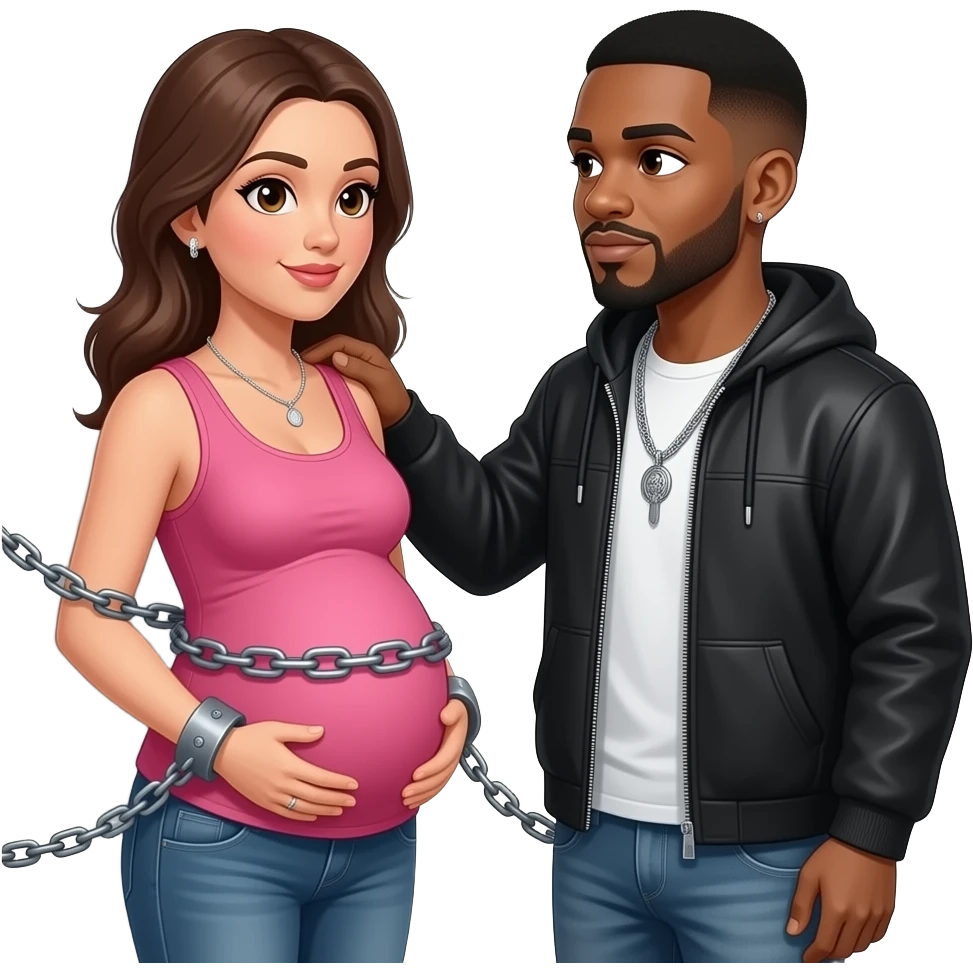 The rapper viper caressing a pregnant woman chained to a wall emoji