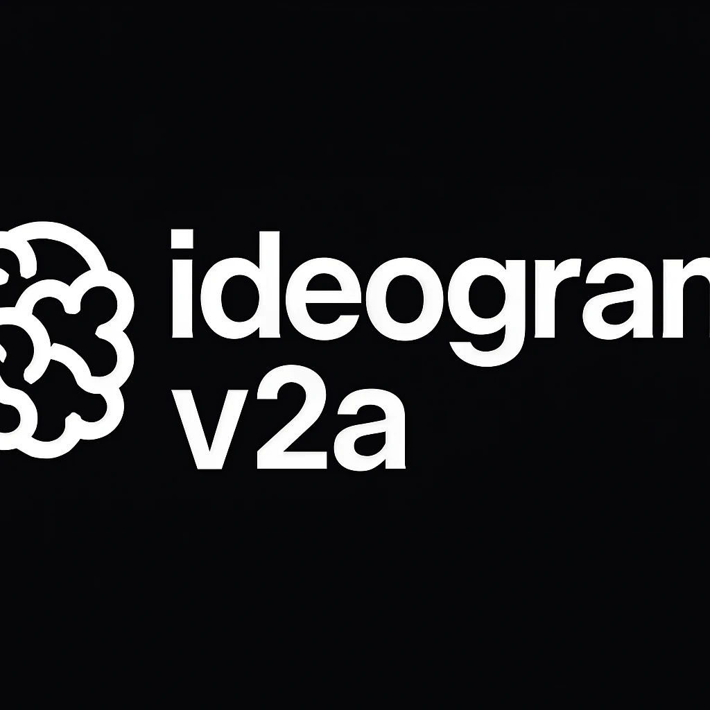 recreate this logo with text of "ideogram V2a" emoji