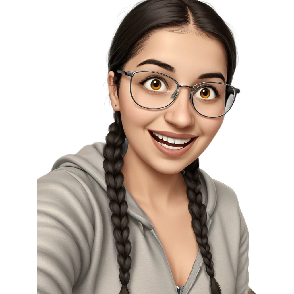 smiling girl in horror theme emoji