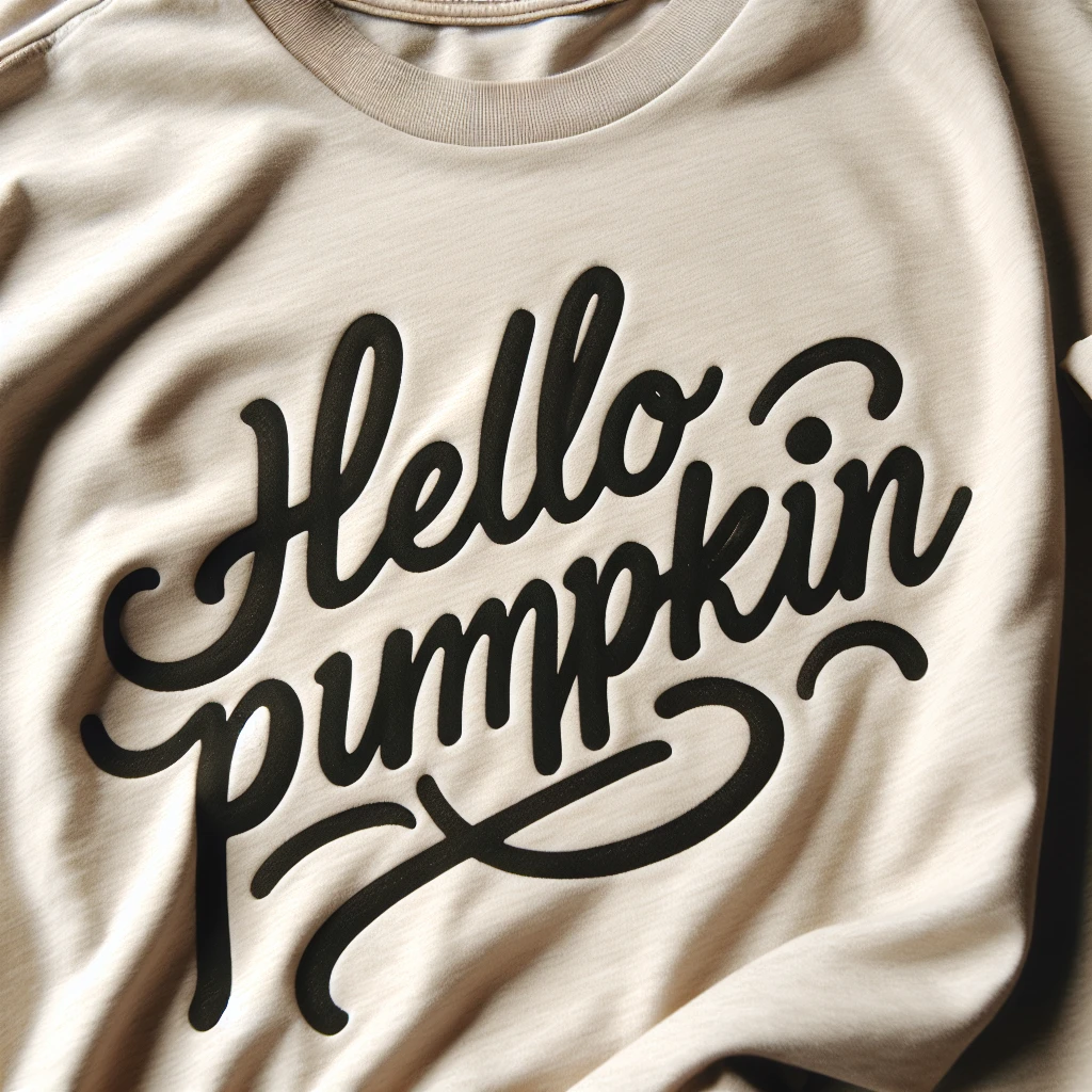 t shirt with print "hello pumpkin" emoji