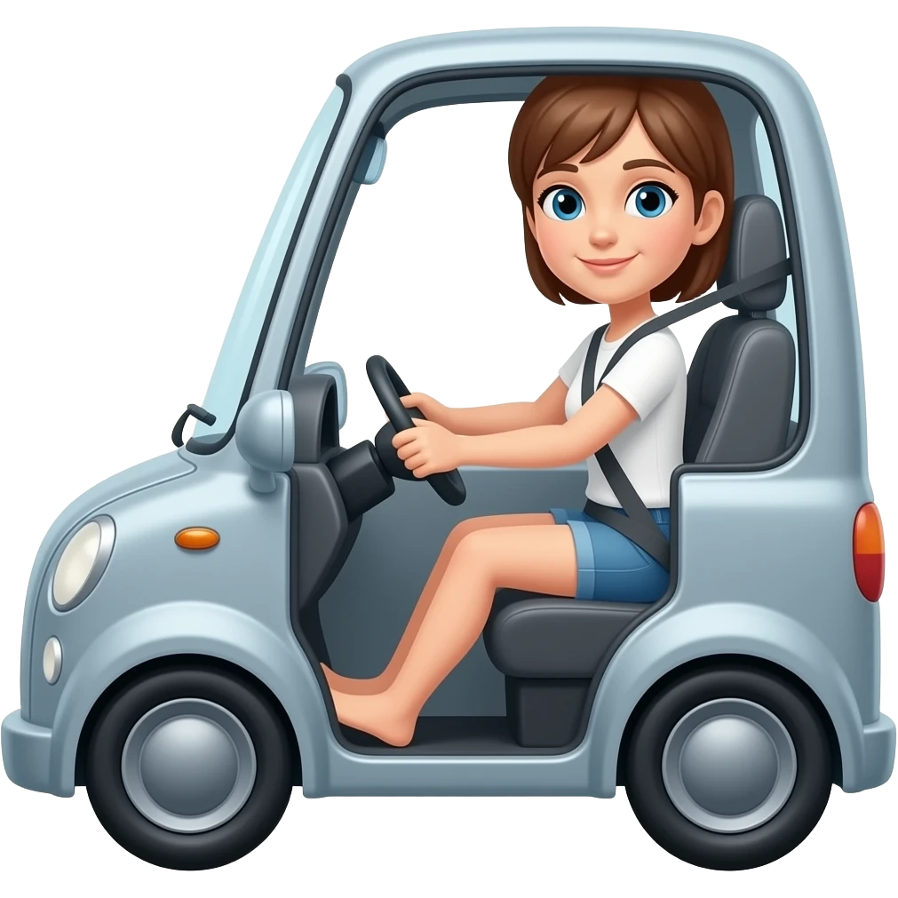 Girl driving a car emoji