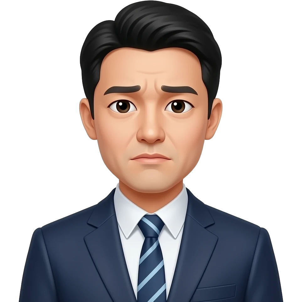 그 다음엔 종로구 광화문 근처 생활권 자영업자 남성(양복 말고). 살짝 슬픈 표정 emoji