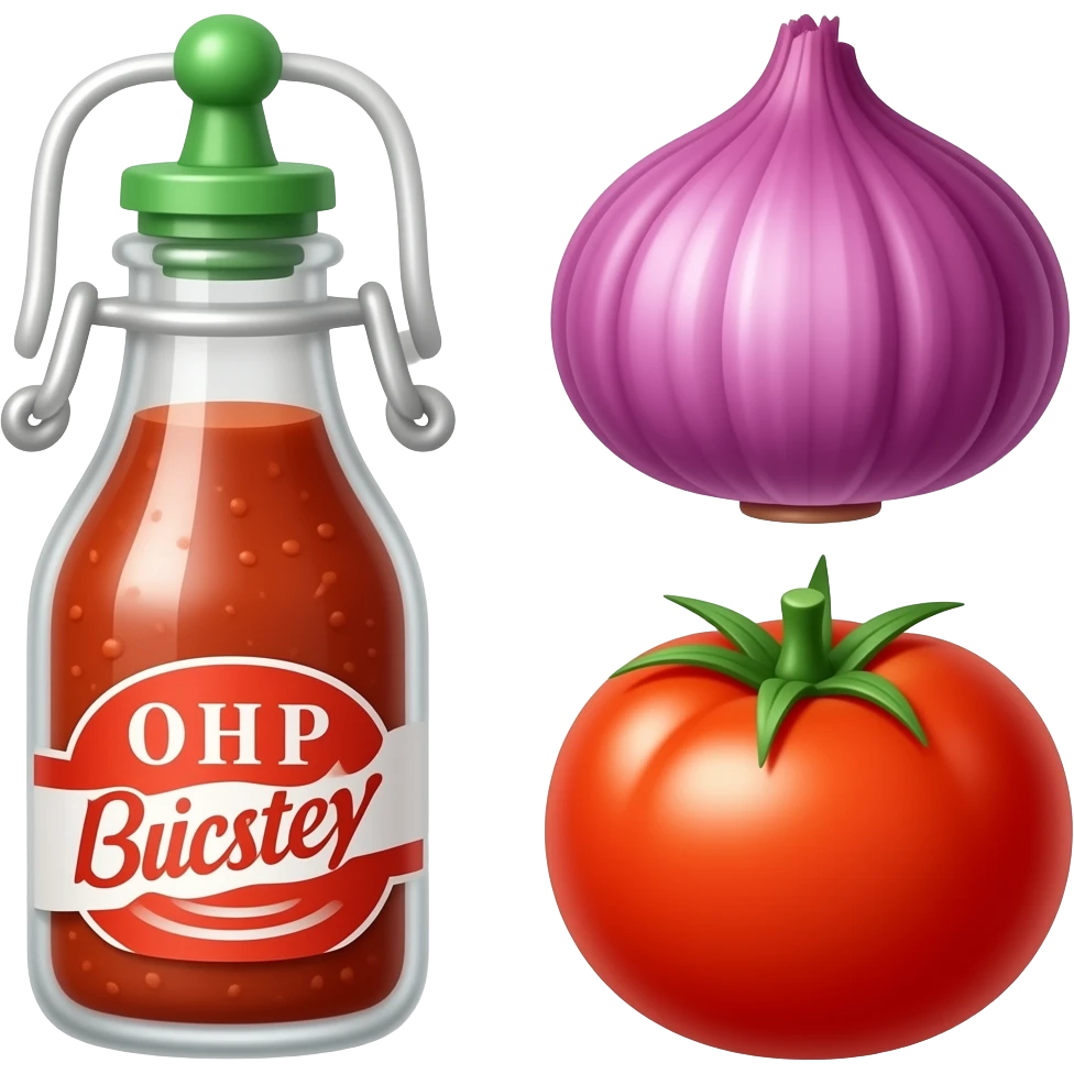 generates the emoji of chili paste, onion and tomato. emoji