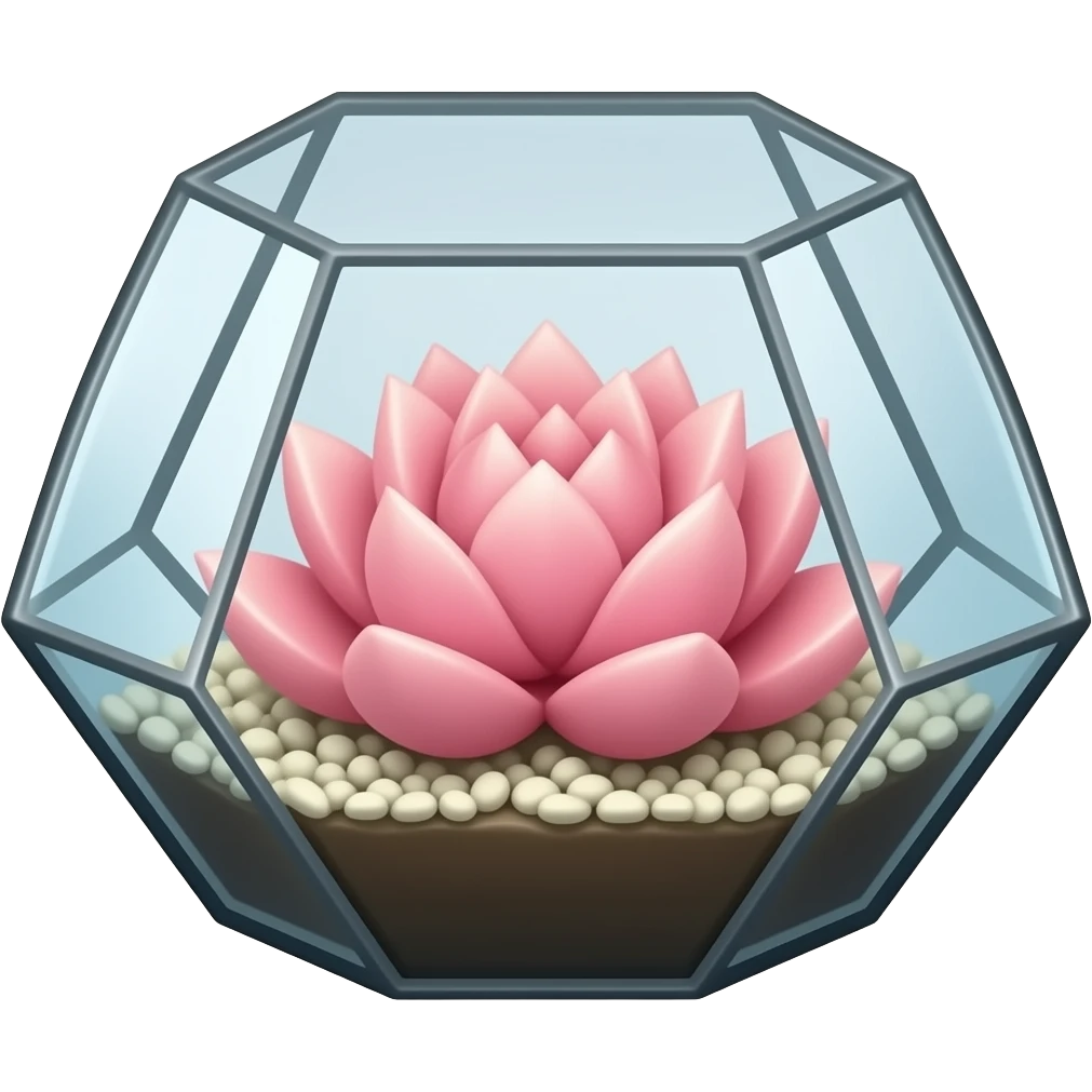 Pink succulent geometrical terrarium emoji
