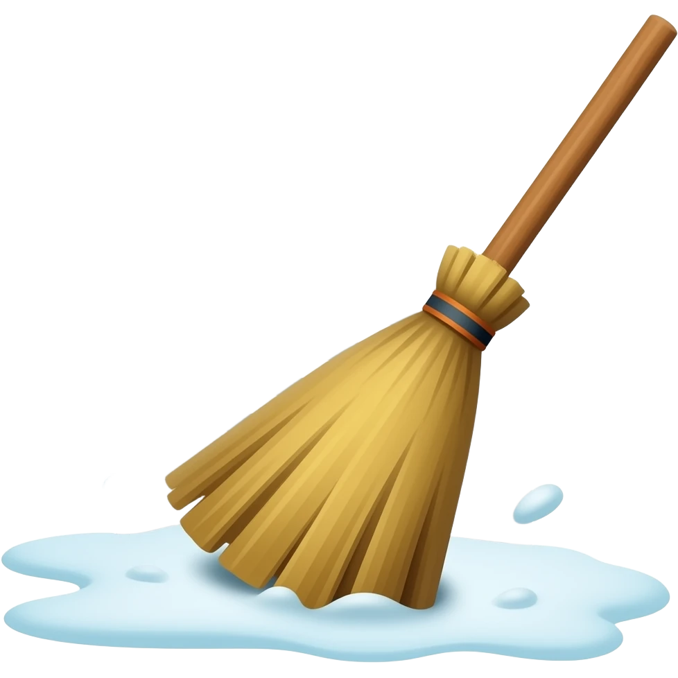 broom who's swipping contract with air effect emoji
