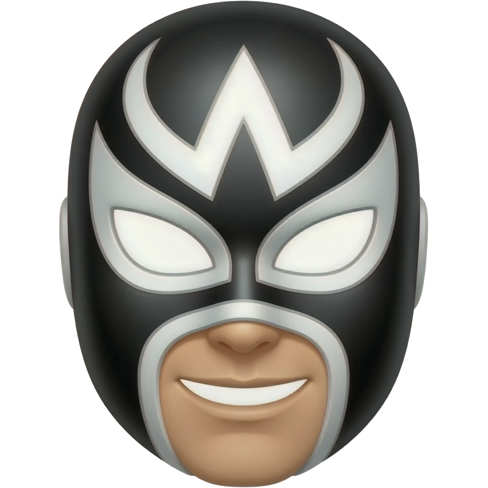 black and white wrestler mask emoji
