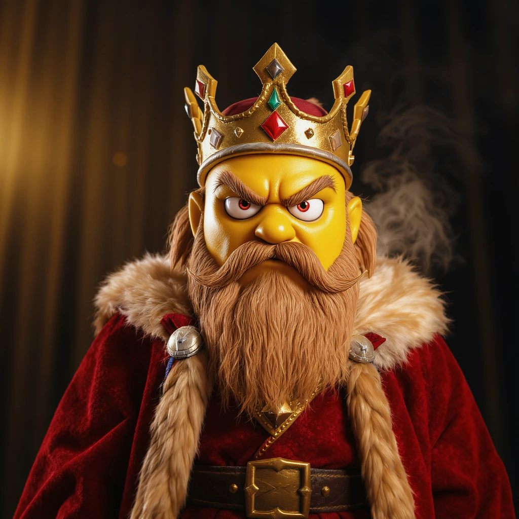 The sinister king emoji, not cartoon like emoji
