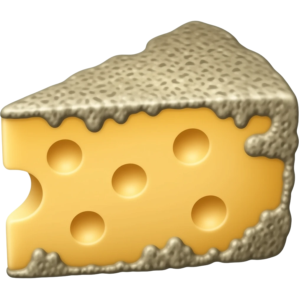 Mouldy cheese slice with holes emoji