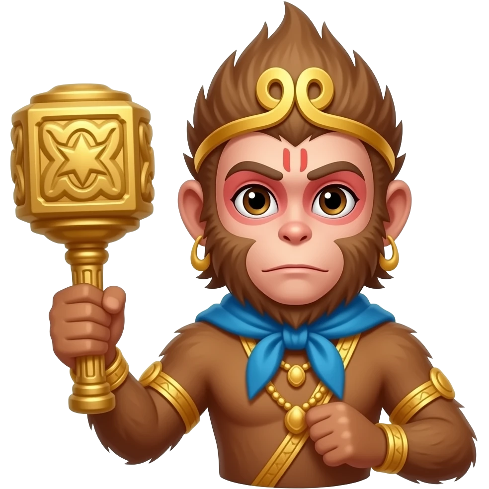 Hanuman with gada emoji