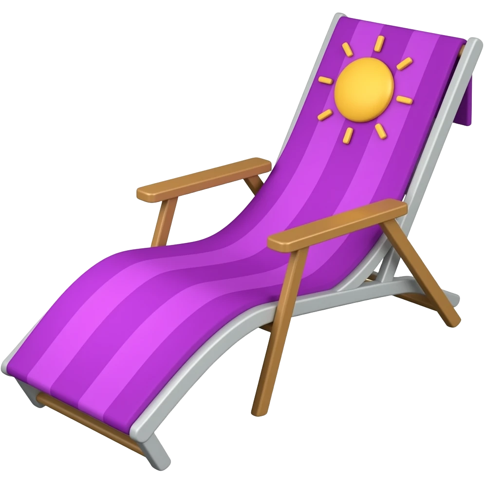 sun loungers in vibrant purple color emoji