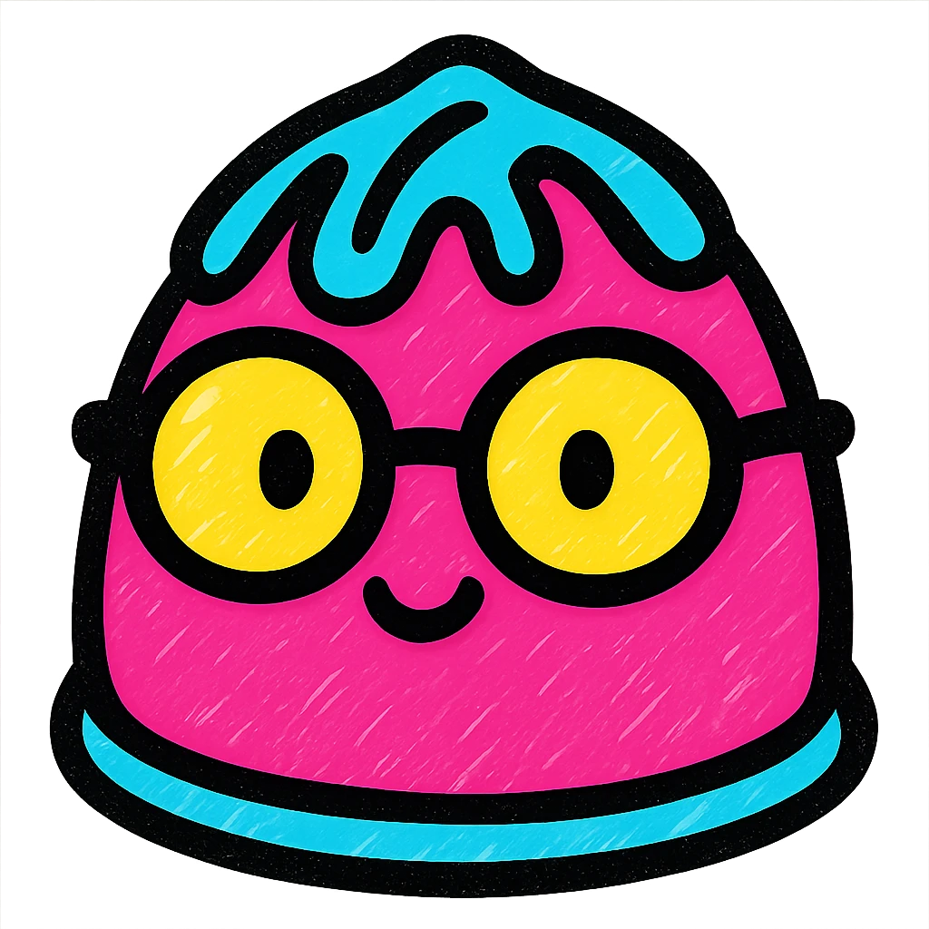 chocolate truffle with round glasses, colorful style emoji