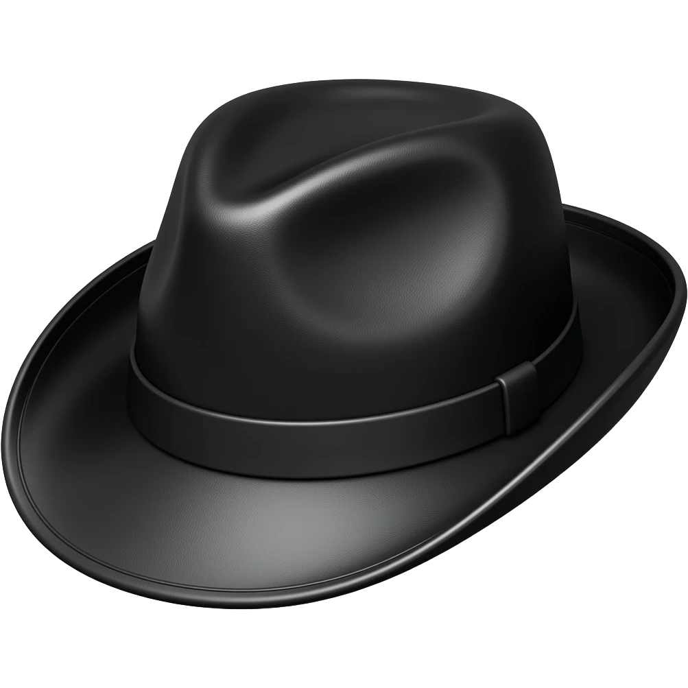 a leather Dom black leather hat emoji