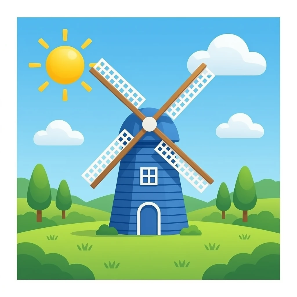 molino de viento azul emoji