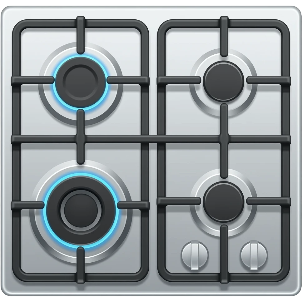 cooktop gas burner and electric burner emoji